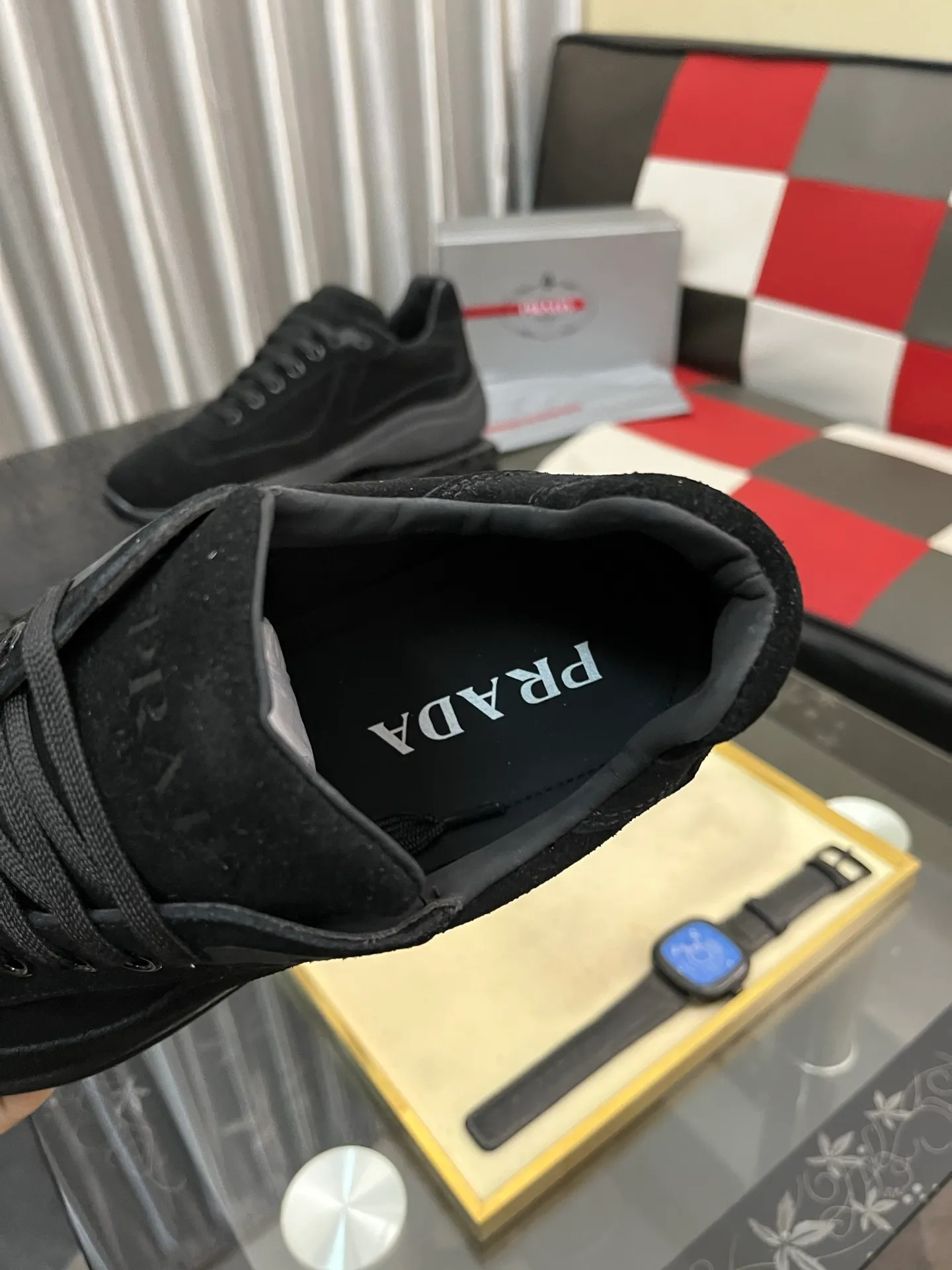Men's shoes 💰400⌚️⌚️【PRADA】Prada casual shoes, originally developed 1:1, made of high-mercerized cowhide with imported cowhide, silk sheepskin lining, rubber outsole, comfortable and soft on the foot, size: 38-444️⃣Colors available